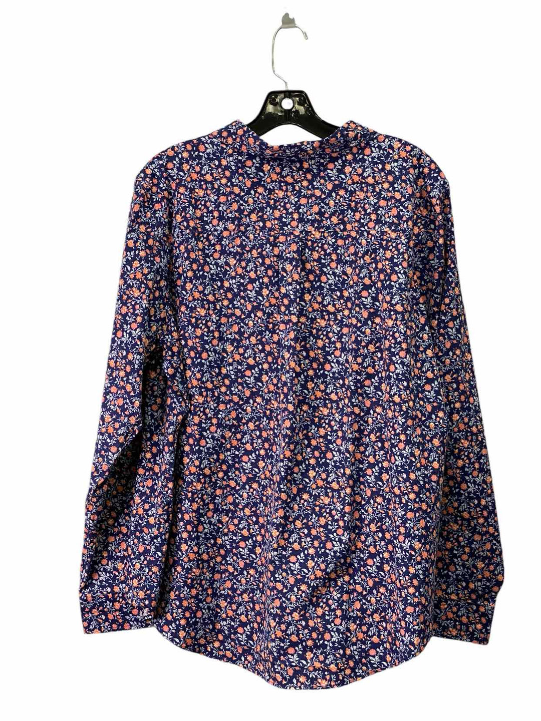 LL Bean Size XL Blue Pink Floral Long Sleeve Shirts