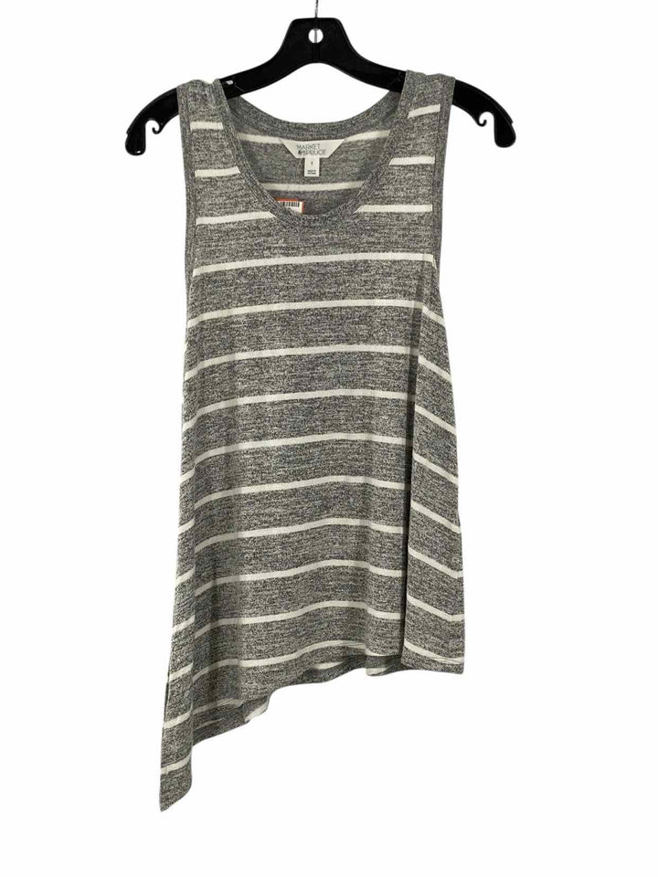 Market & Spruce Size S Gray White Stripe Tank Top
