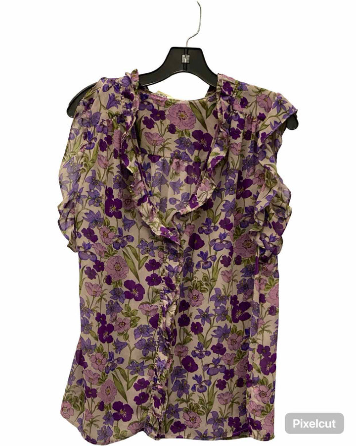 Cabi Size M Purple Grey Floral Tank Top