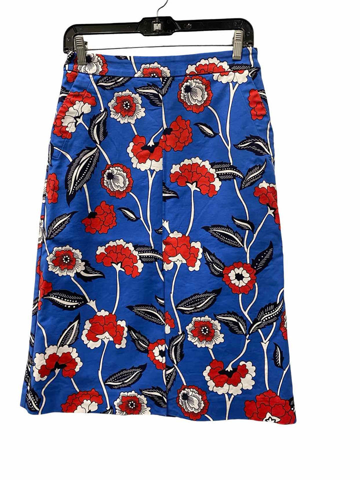 Boden Size 6R Blue Red Floral Skirt