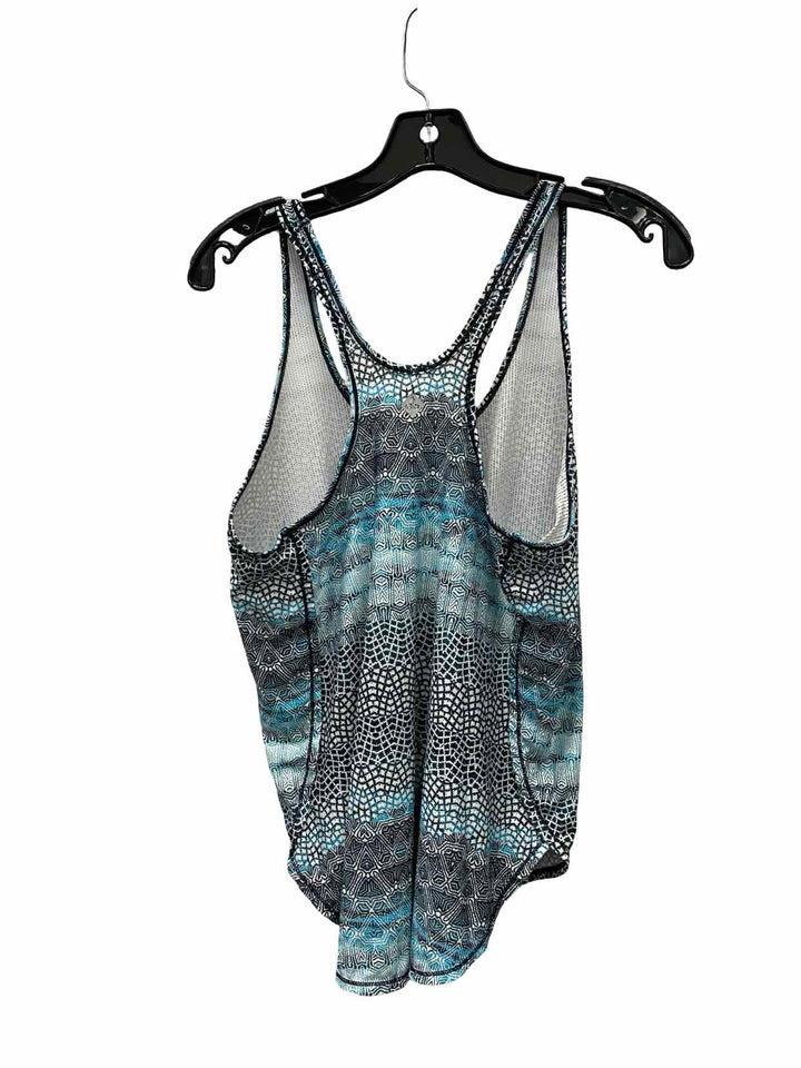 PrAna Size S Blue Black/White Print Tank Top