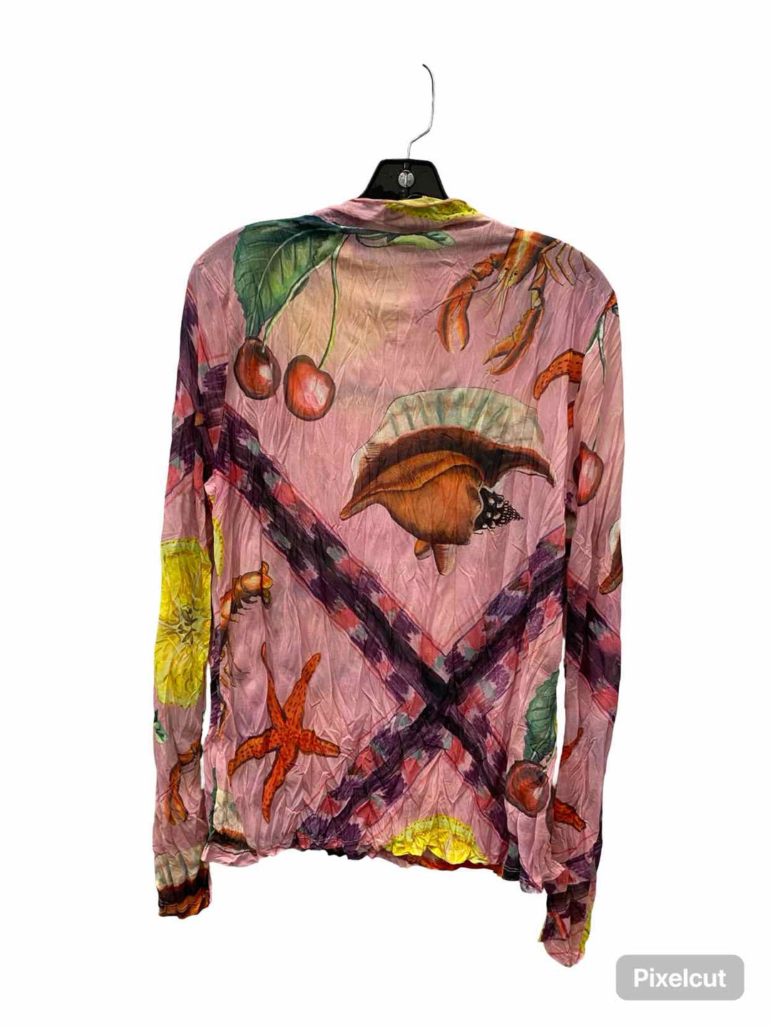 TOPSHOP Size 12 Pink Print Long Sleeve Shirts
