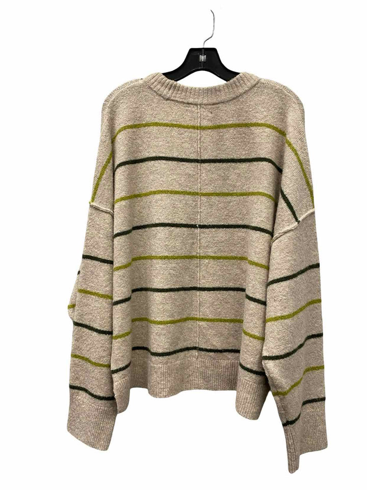 American Eagle Size XL Beige Green Striped Sweater