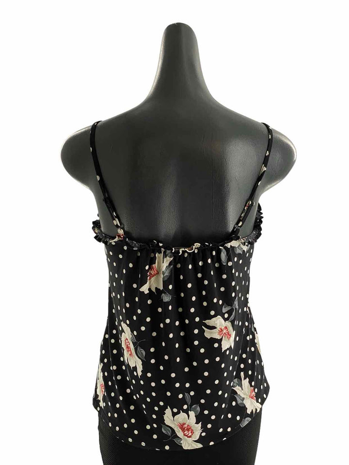 Oasis Size XS Black White Flowers Tank Top