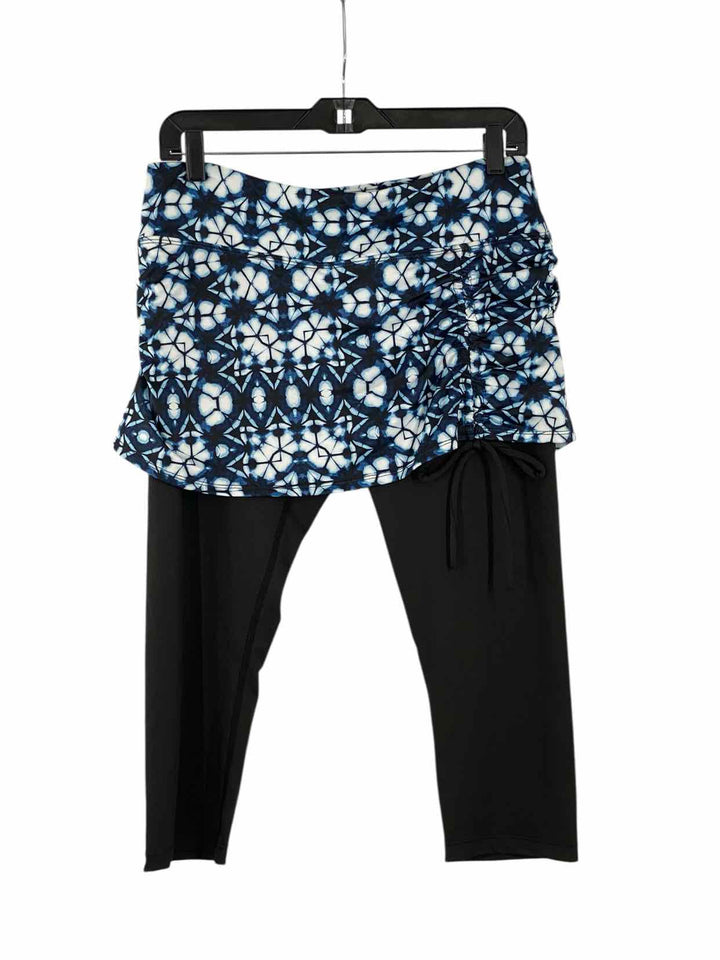 Pink Lotus Size L Blue Black Print Athletic Pants