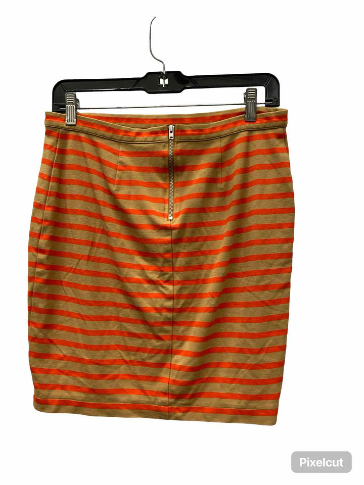 Fossil Size M Brown Red Striped Skirt
