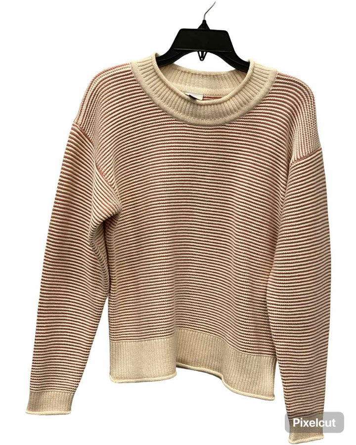 Cabi Size XS Pink White Striped Sweater