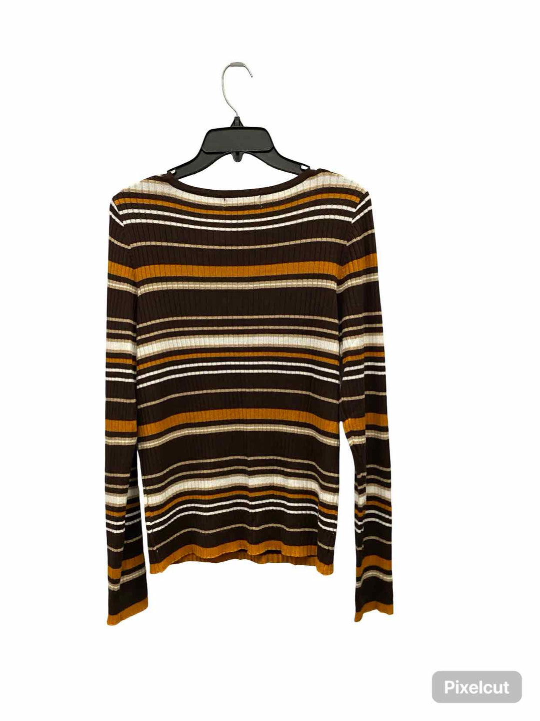 Liz Claiborne Size M Brown Stripe Long Sleeve Shirts