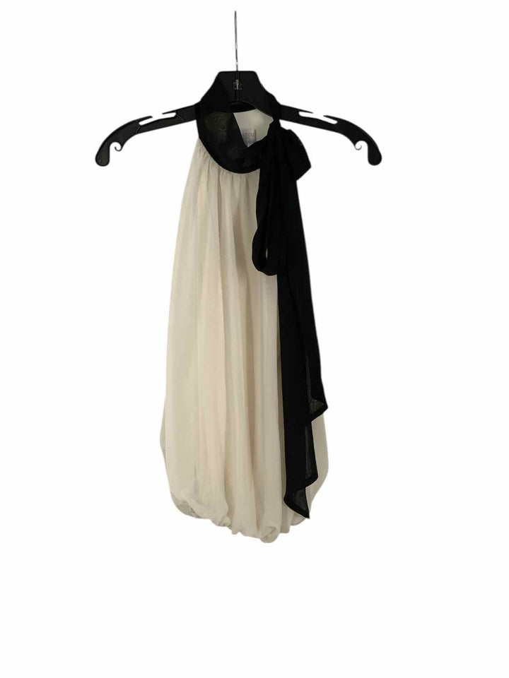 Bisou Bisou Size M White Black Tank Top