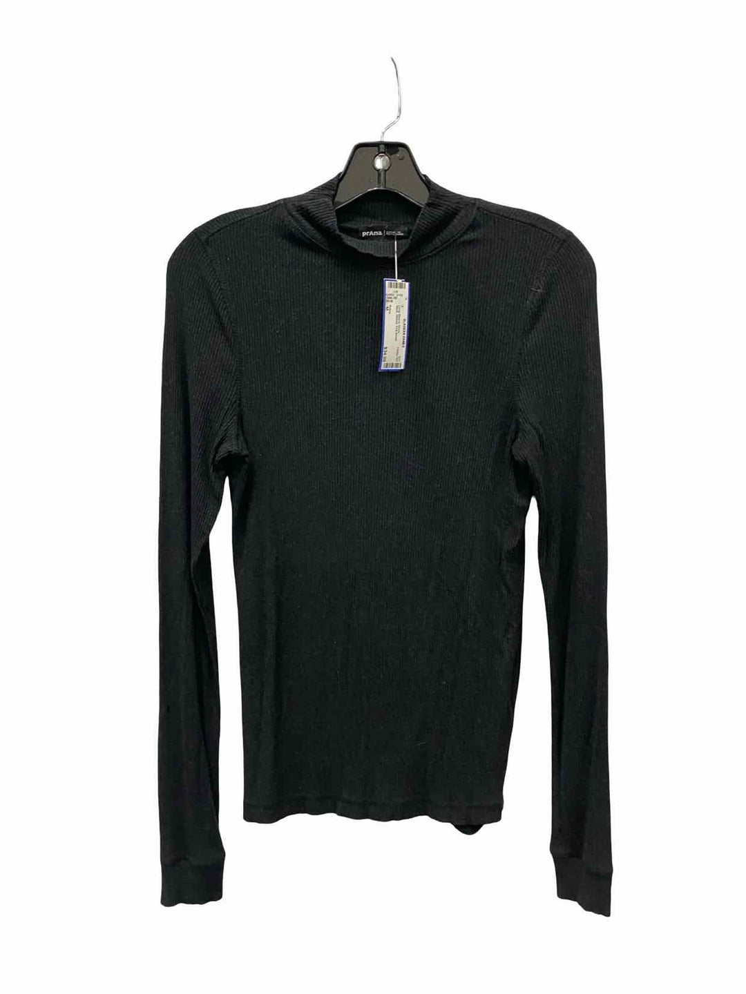 PrAna Size M Black Ribbed 91% tencel Long Sleeve Shirts