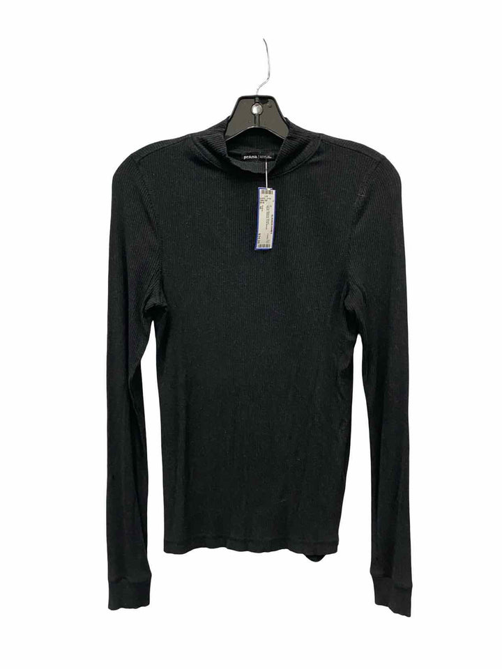 PrAna Size M Black Ribbed 91% tencel Long Sleeve Shirts