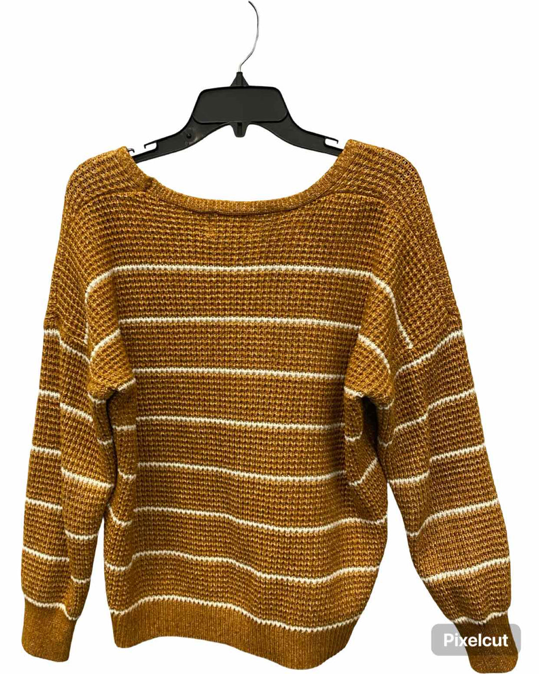 Olive & Oak Size L Orange White Striped Sweater