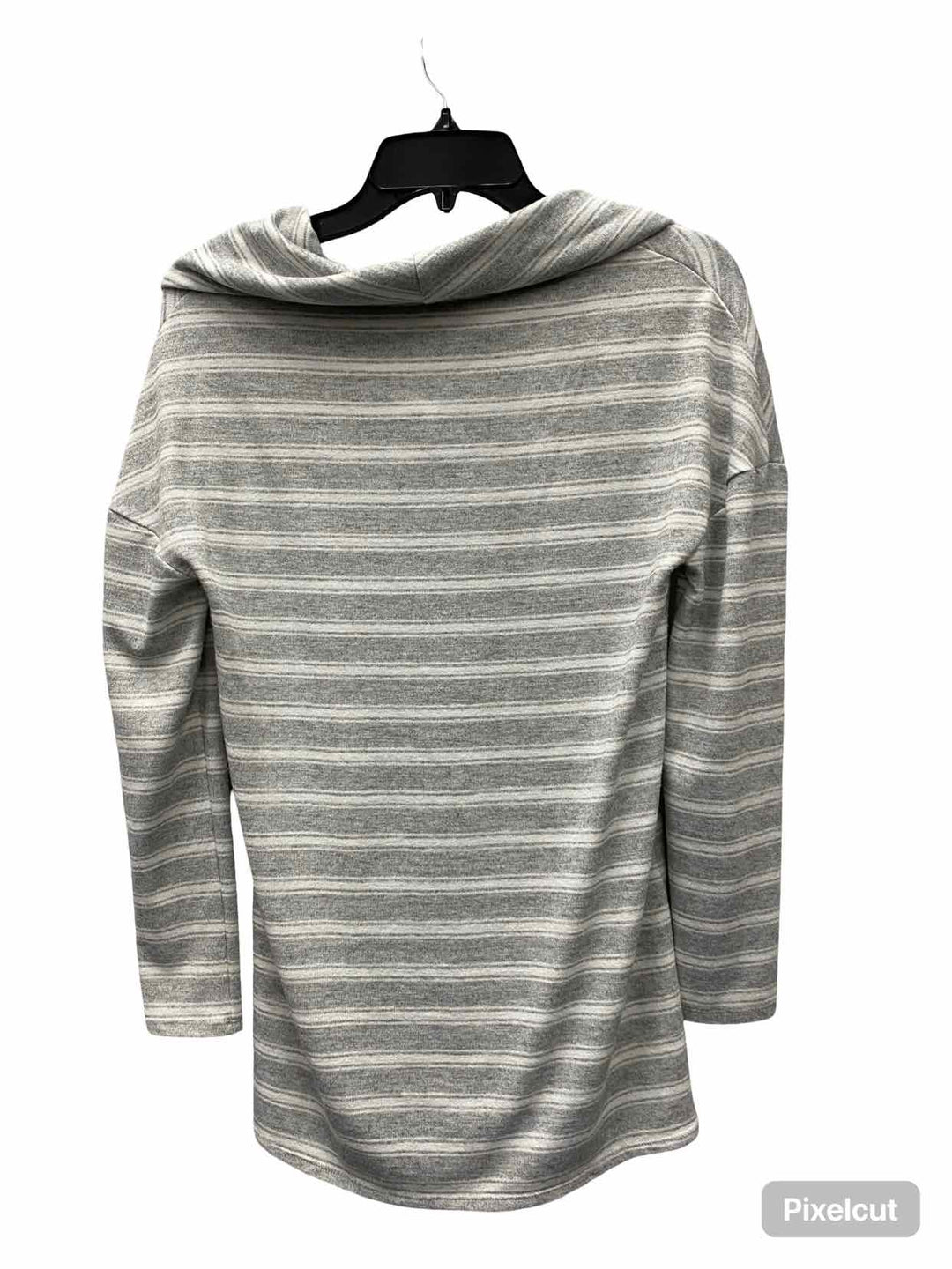 WHBM Size XS White Gray Striped Long Sleeve Shirts
