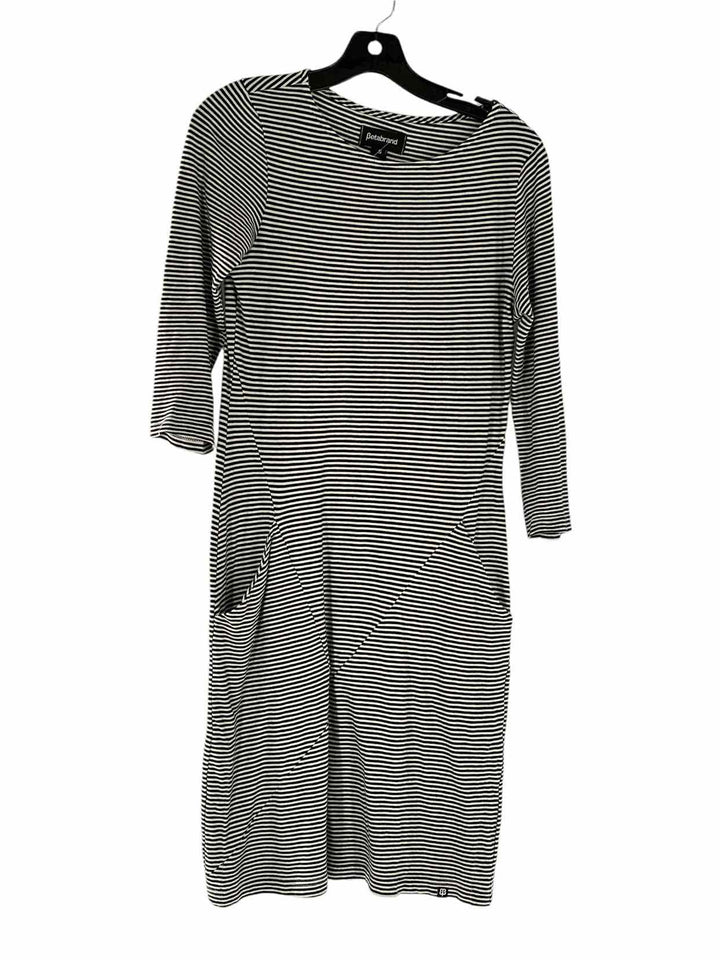 Betabrand Size S Black White Stripes Dress