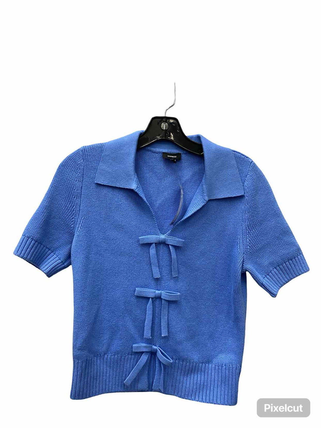 Express Size XS Blue Knit Short Sleeve Shirts