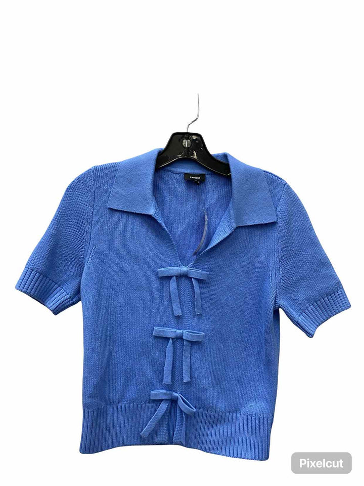Express Size XS Blue Knit Short Sleeve Shirts