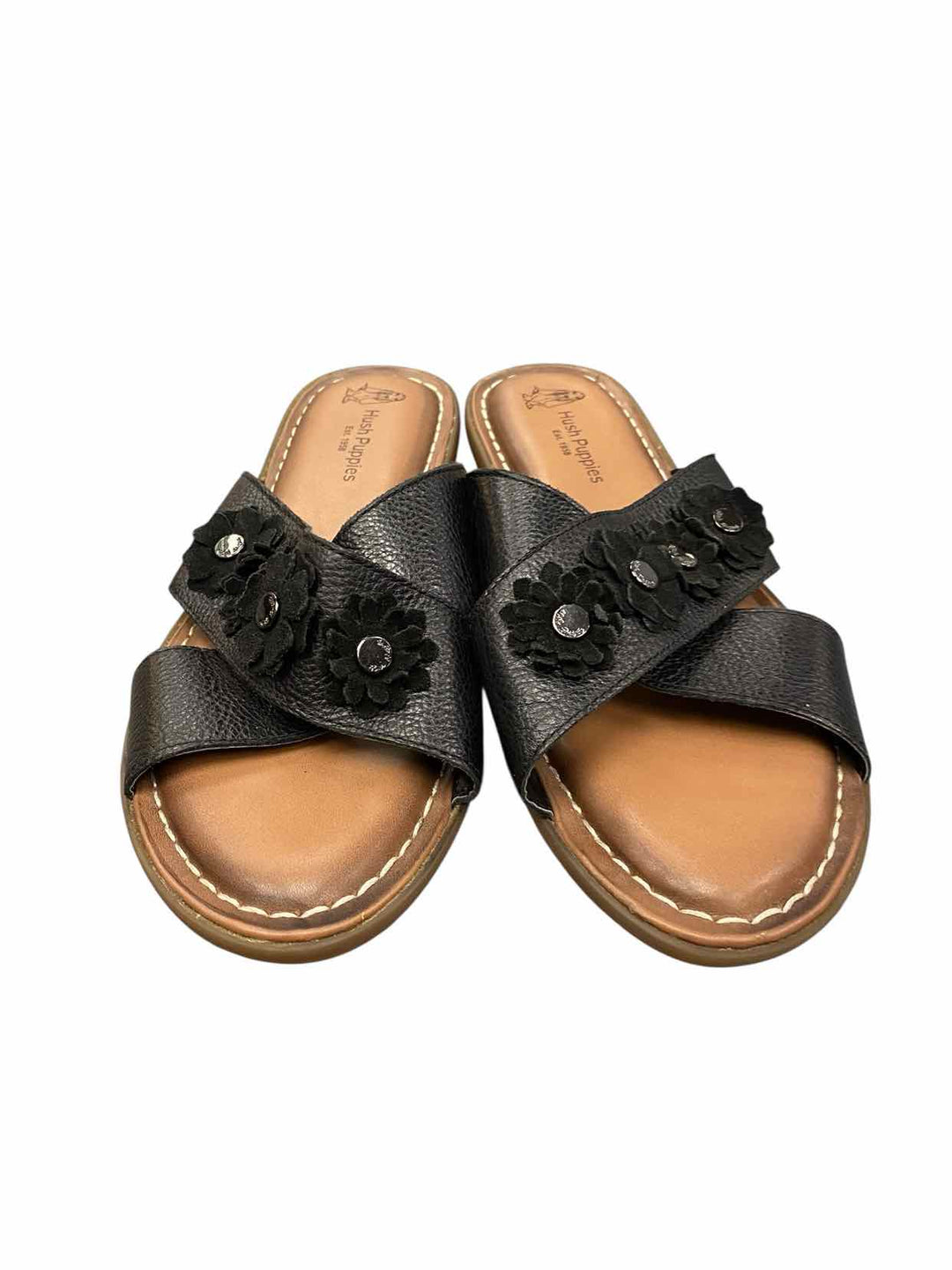 Hush Puppies Shoe Size 10 Black Leather Sandals