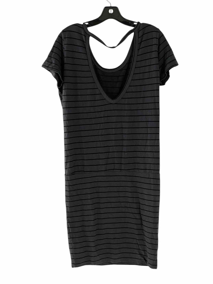 Monrow Size S Dark Grey Black Stripes Dress