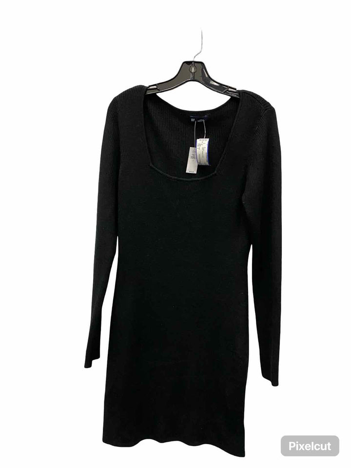 Gap Size L Black Ribbed Dress