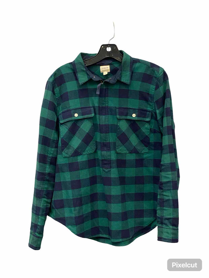 J Crew Size S Green Plaid 100% cotton Jacket
