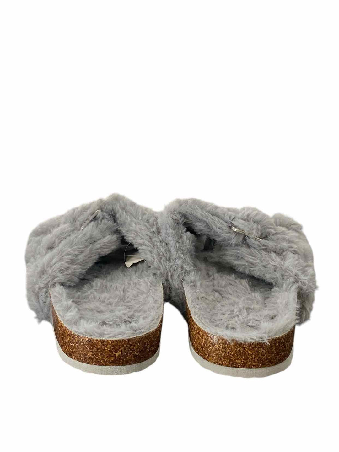 Shoe Size 9 Grey Fuzzy Slippers