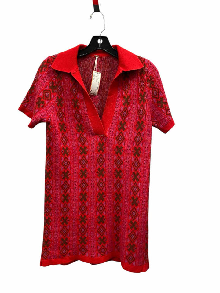 Free People Size XS Red Pink Dress