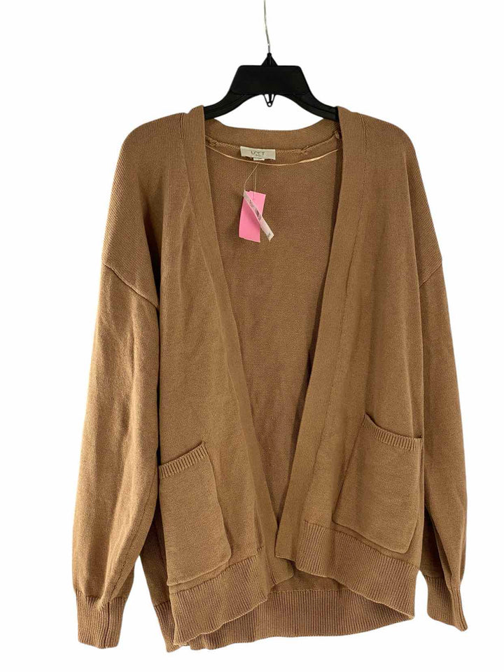 Loft Size L Tan Cardigan Sweater