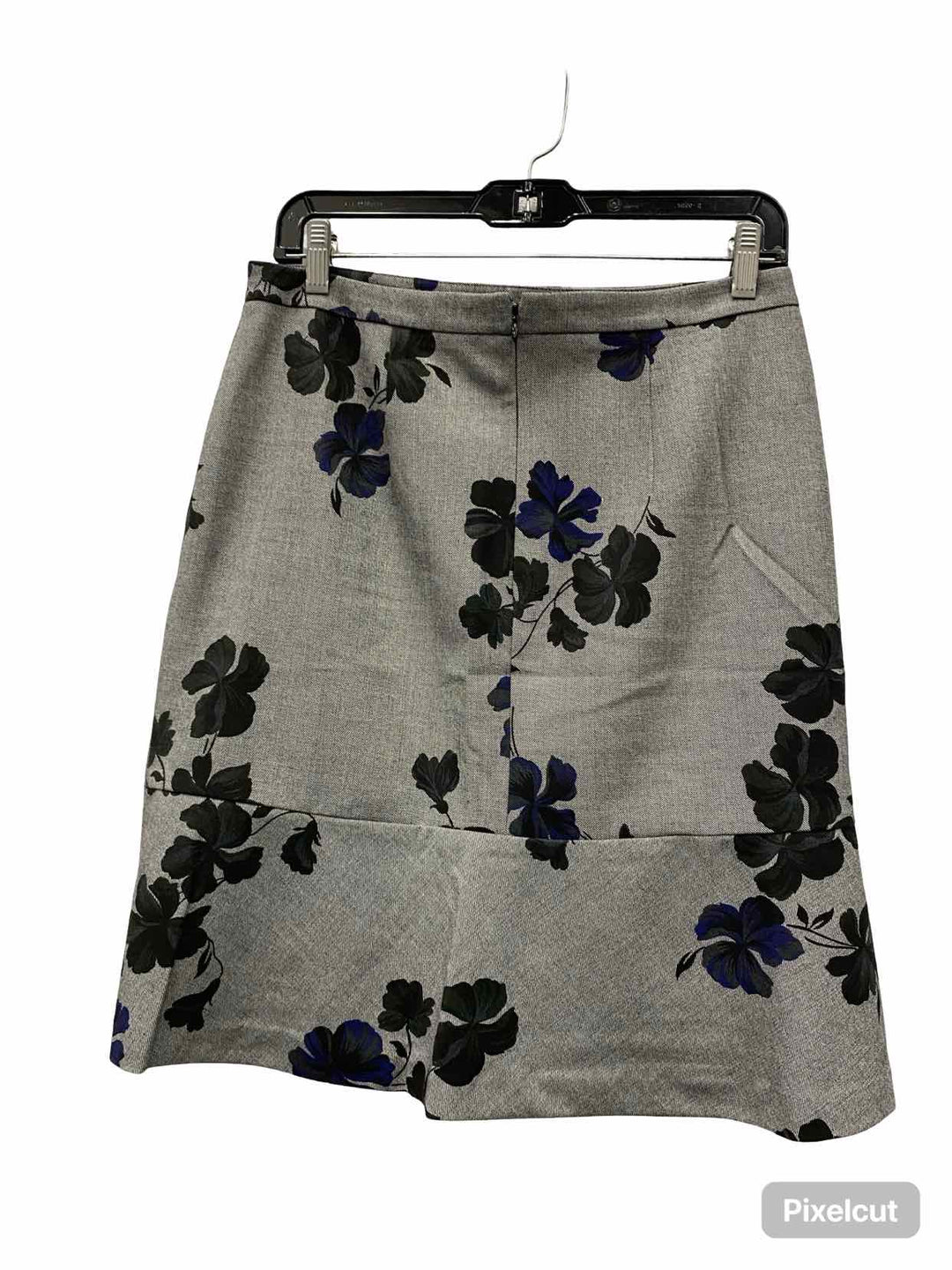 Ann Taylor Size 8P Gray Black Floral Skirt