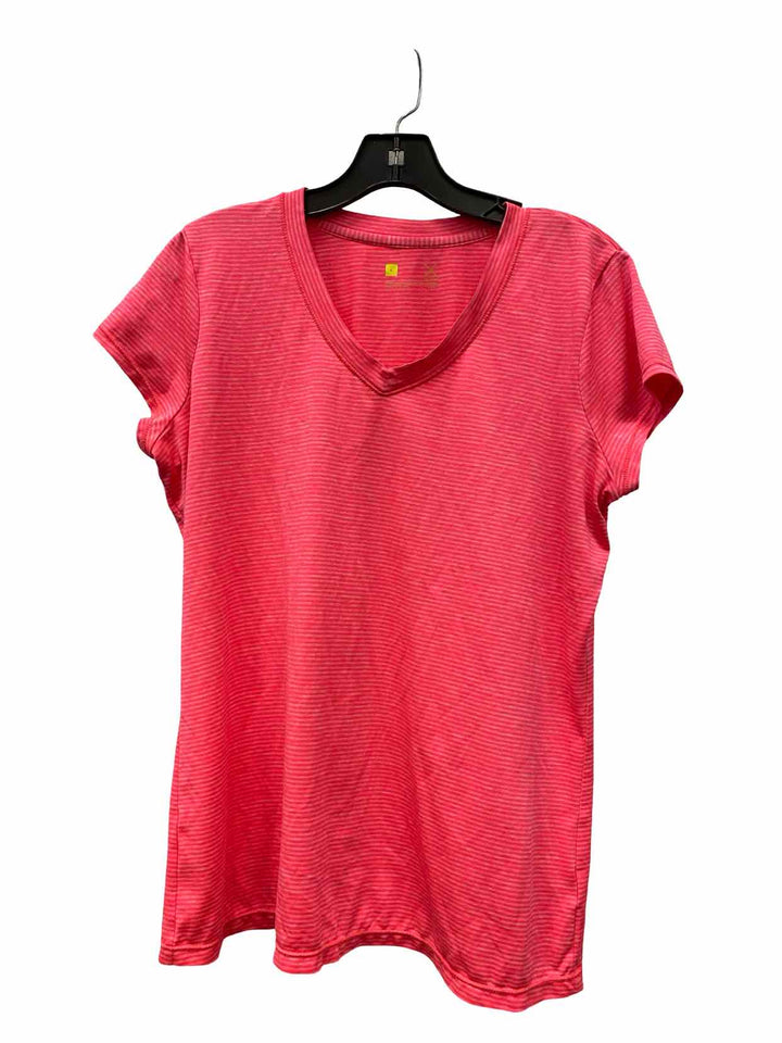 Xersion Size L Pink Athletic Short Sleeve
