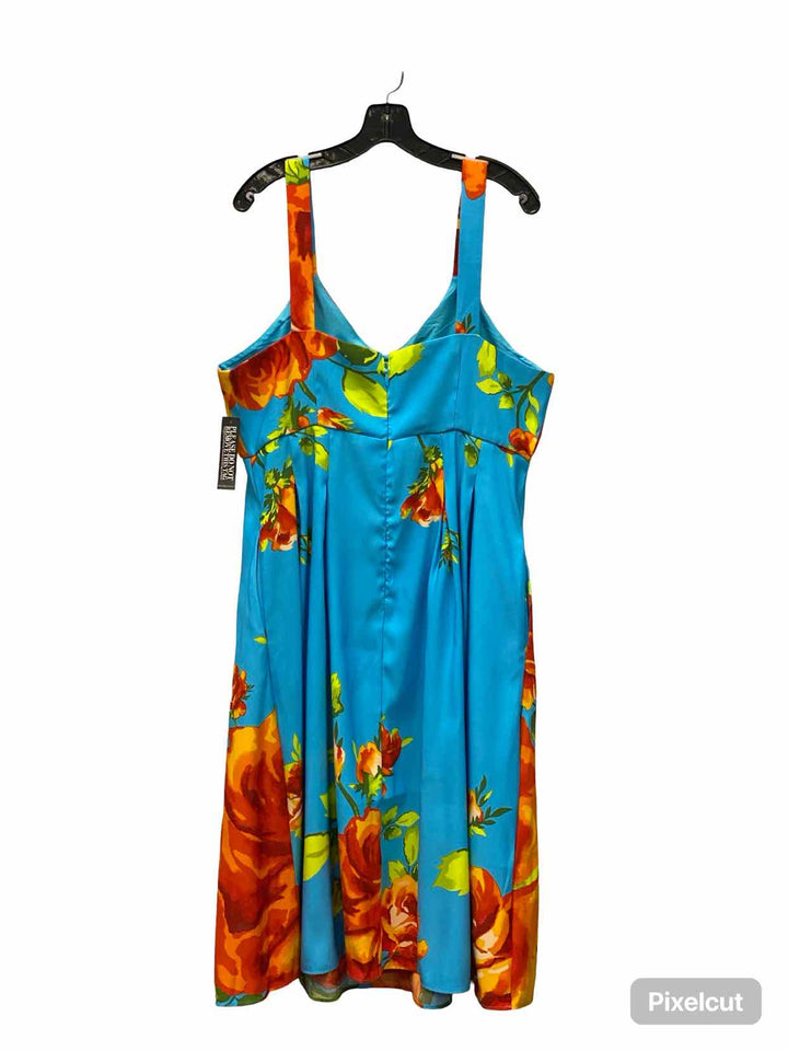 New York & Co. Size XL Blue Orange Floral Dress
