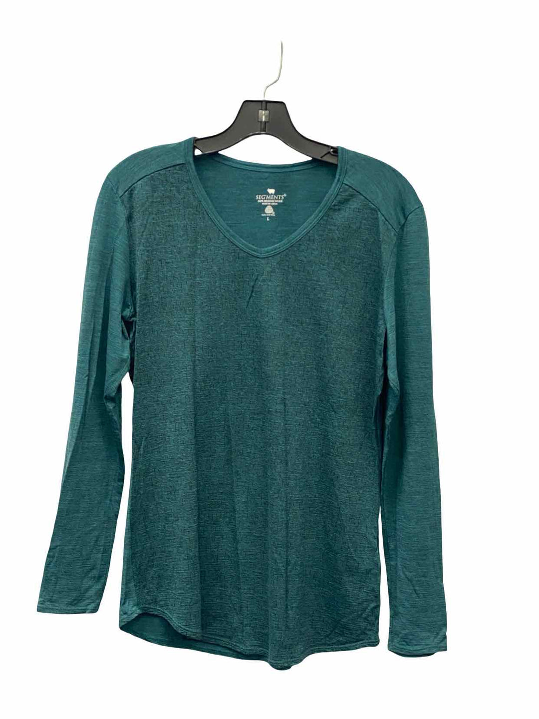 Segments Size L Green Print 100% Merino Wool Long Sleeve Shirts