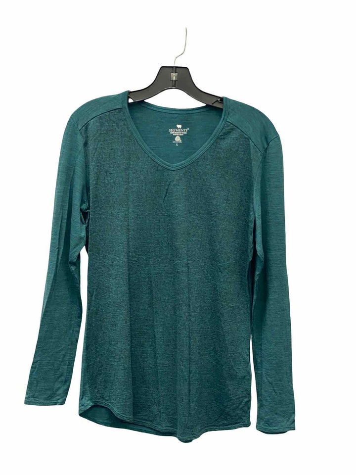 Segments Size L Green Print 100% Merino Wool Long Sleeve Shirts