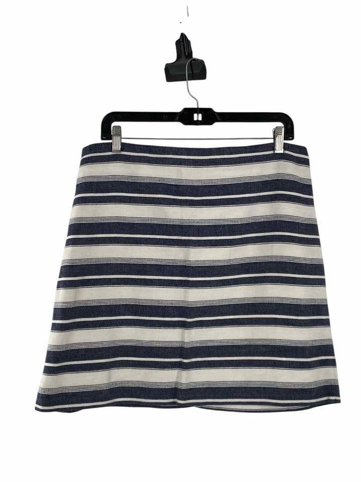 Loft Size 12 White Blue Stripe Skirt