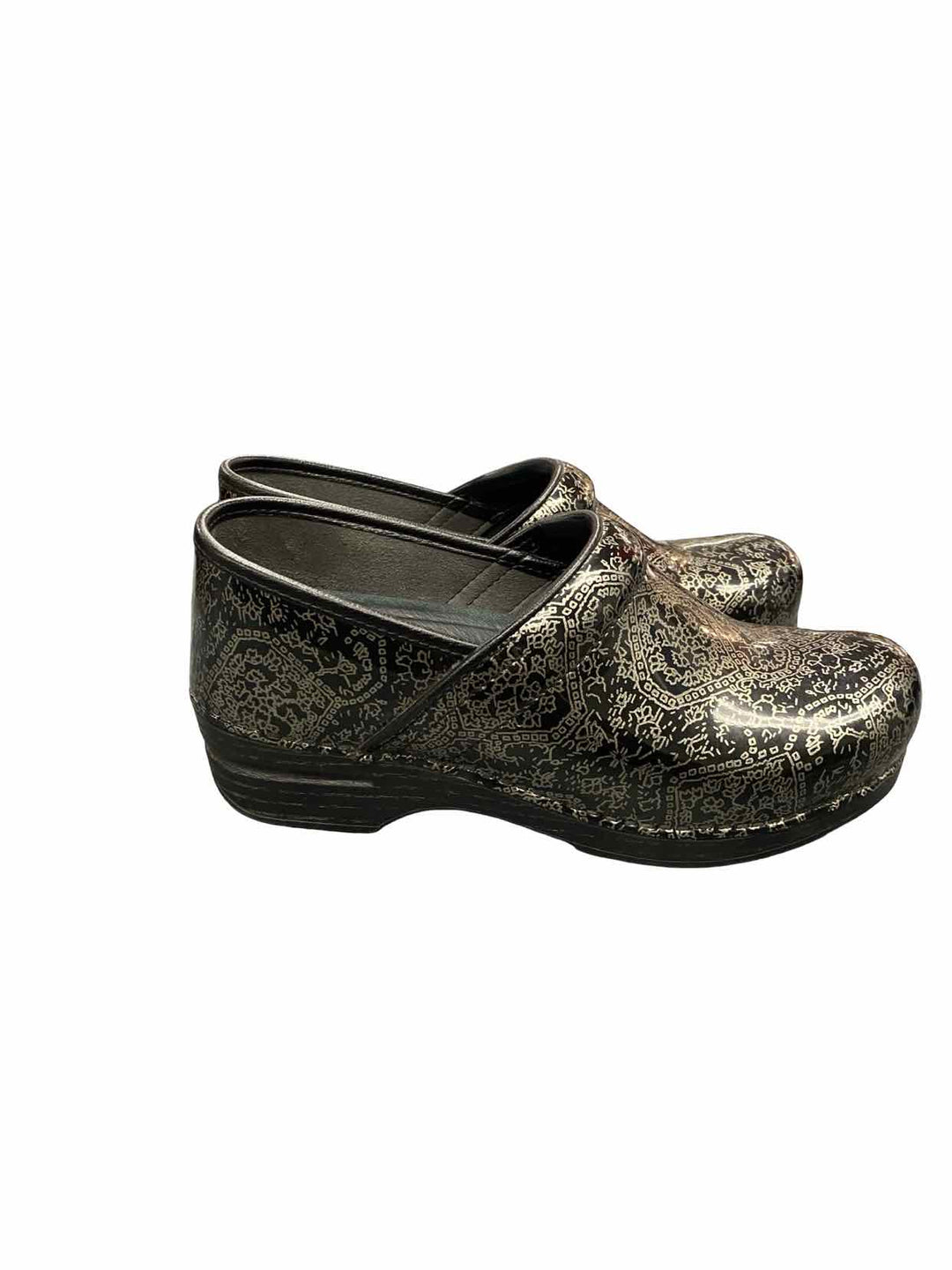Dansko Shoe Size 40 Black Silver Clogs