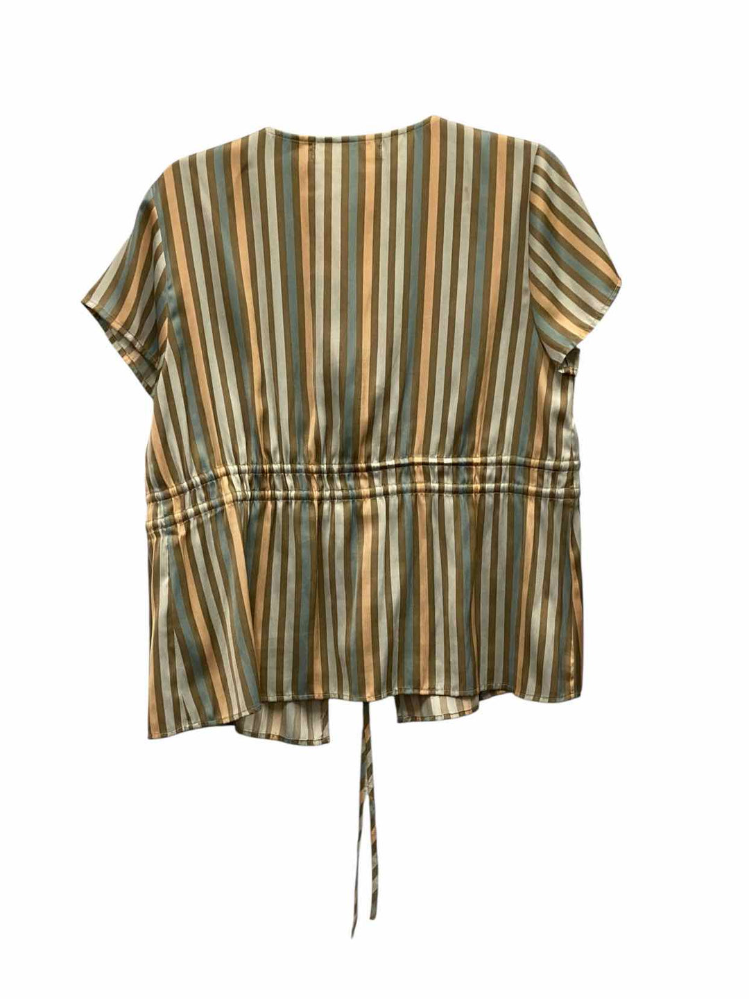 SALTWATER LUXE Size L Brown Blue Striped Short Sleeve Shirts