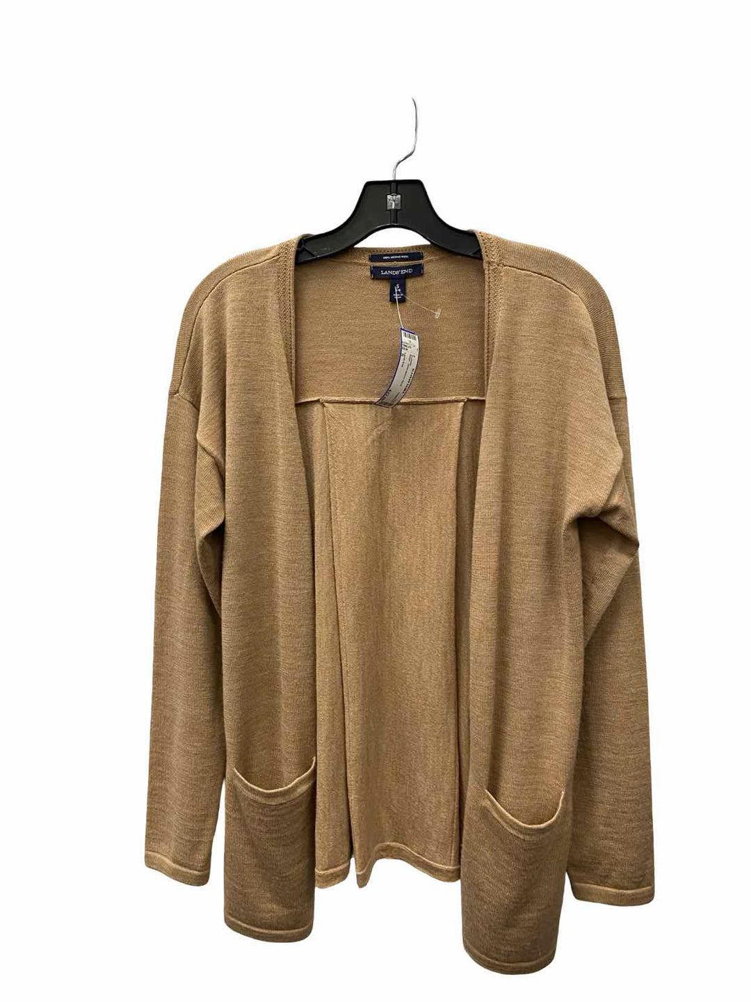 Lands End Size S Beige 100% Merino Wool Sweater