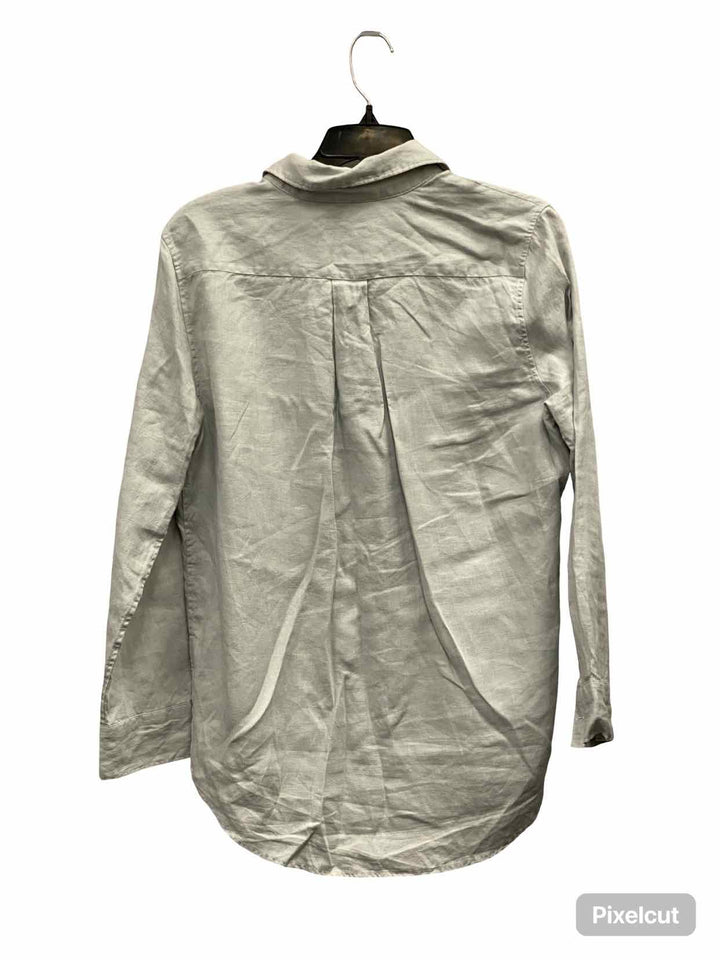 Quince Size M Grey Linen Long Sleeve Shirts