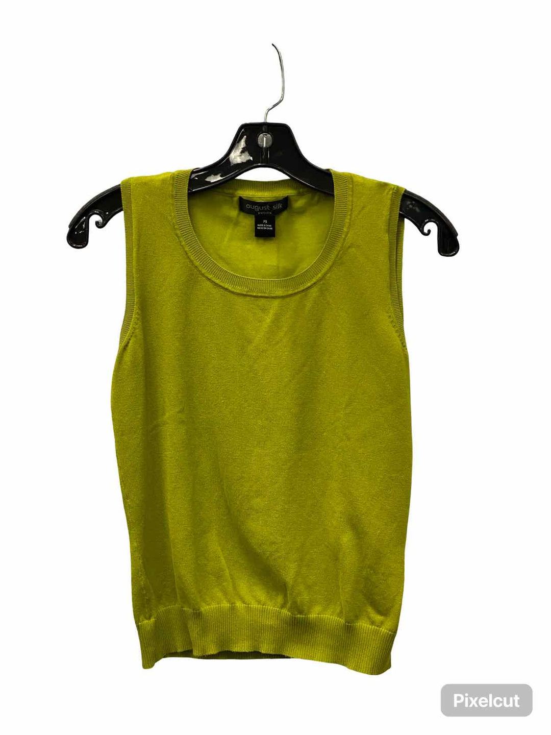 August Silk Size S Green Tank Top