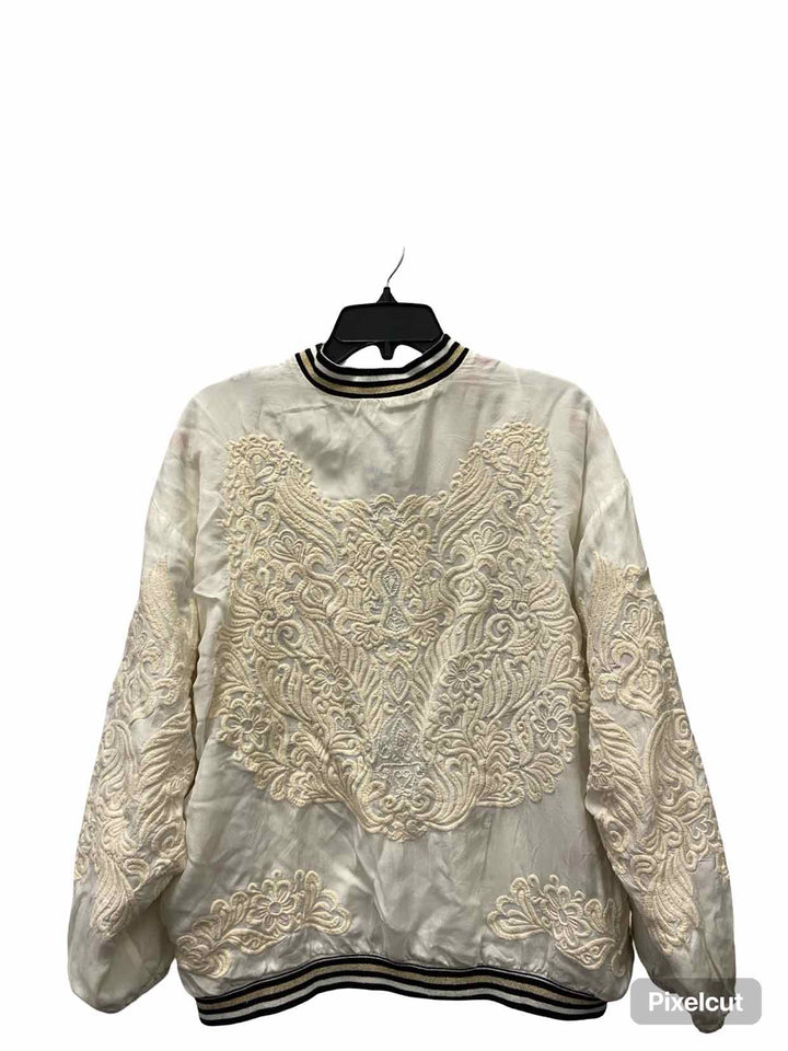 Johnny Was Size S White Embroidered cupra Coat(short)