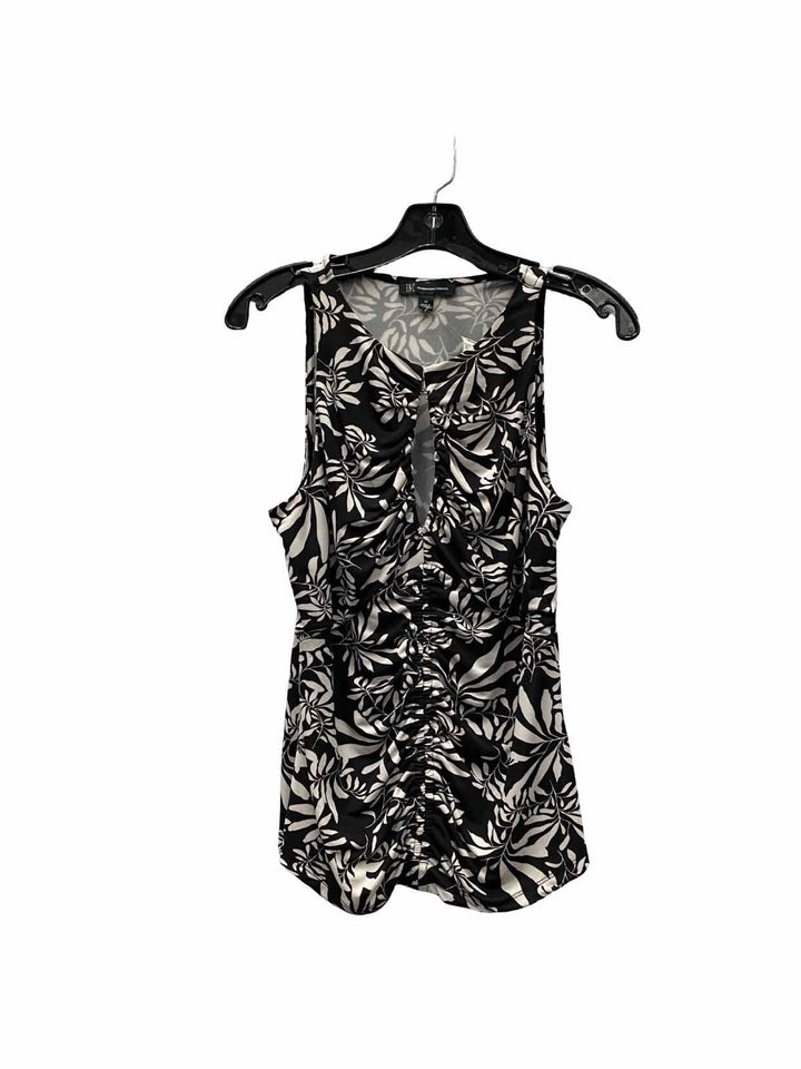 international conecepts Size M Black White Floral Tank Top