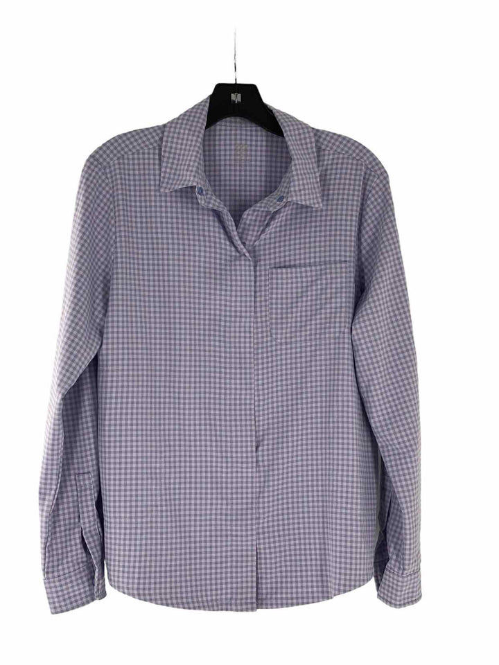 Title Nine Size S Lavender Checkered Long Sleeve Shirts