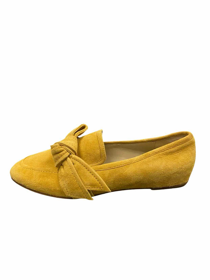 Etienne Aigner Shoe Size 7.5 Mustard Yellow Suede Chiara Flats