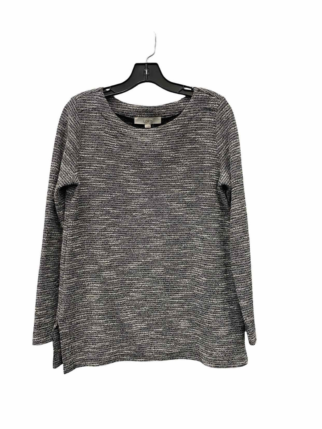 J Jill Size L Blue White Knit Sweater