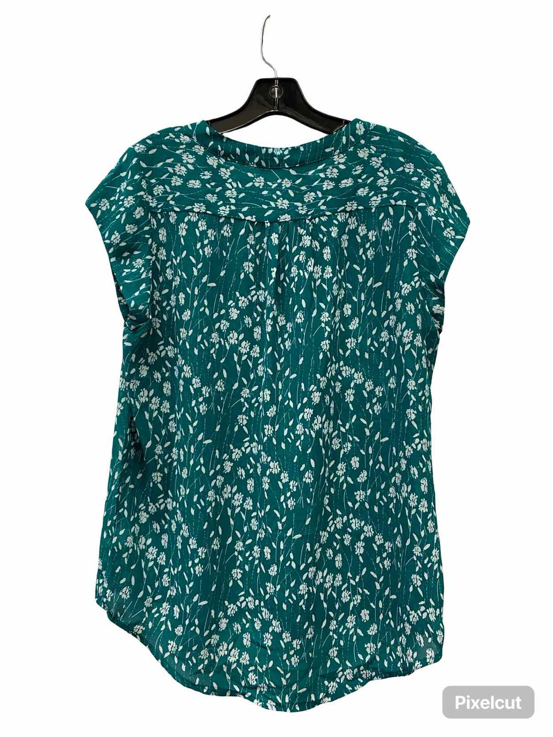 fun2fun Size L Green White Print Short Sleeve Shirts