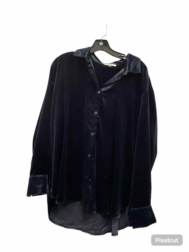 Splendid Size S Black Velour Long Sleeve Shirts