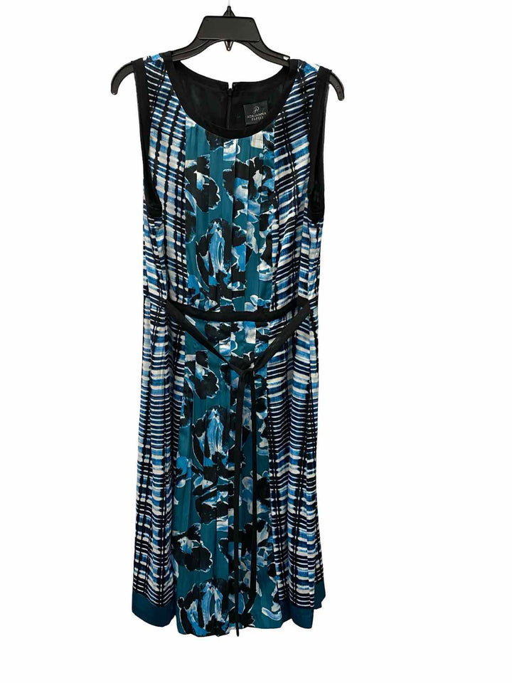 Adriana Papell Size 16 Black Blue Dress