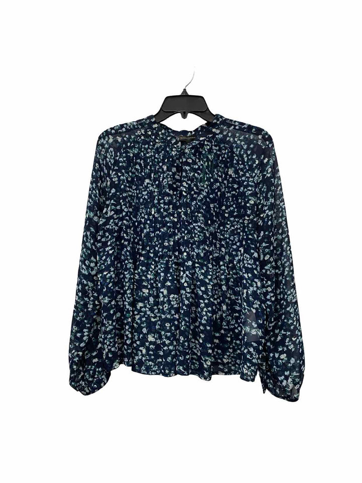 Banana Republic Size S Blue White Print Long Sleeve Shirts
