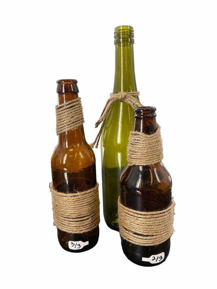 Glass Bottle Set of 3 Home Decor