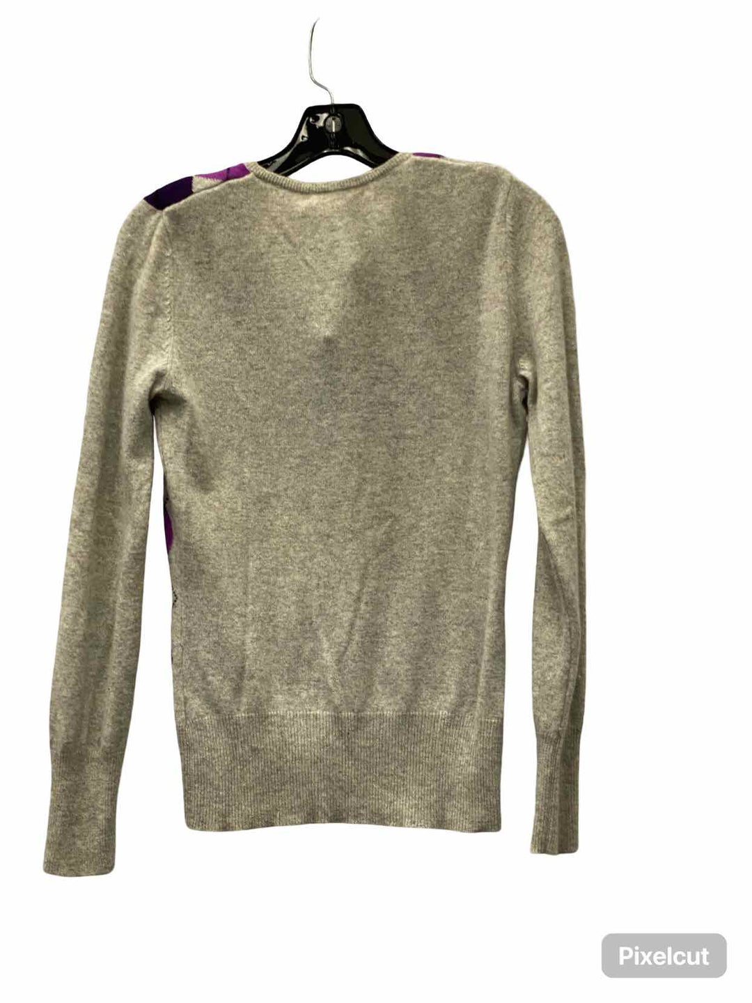 Unknown Brand Size S Gray Multi Argyle 100% cashmere Sweater