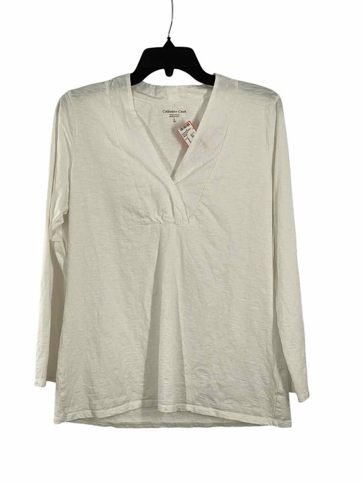 Coldwater Creek Size L White 100% cotton Long Sleeve Shirts